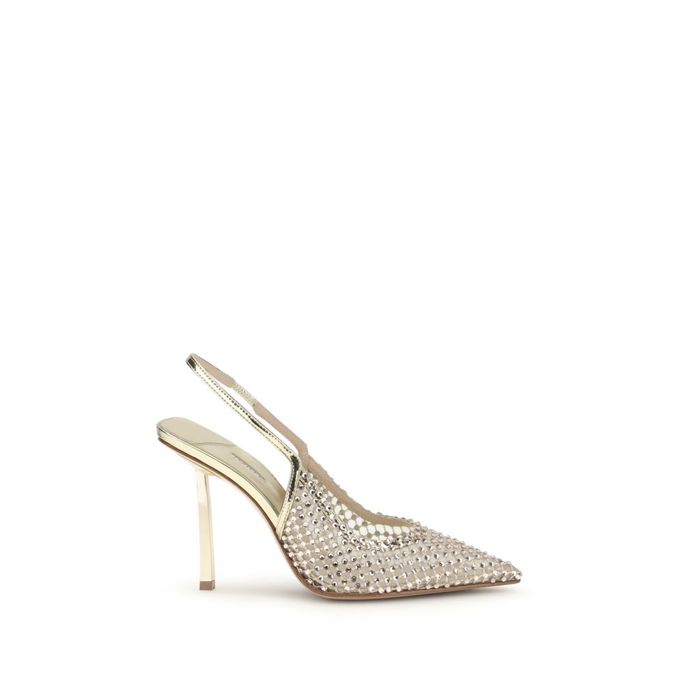 LE SILLA Gold Nylon Platform Women's Pumps