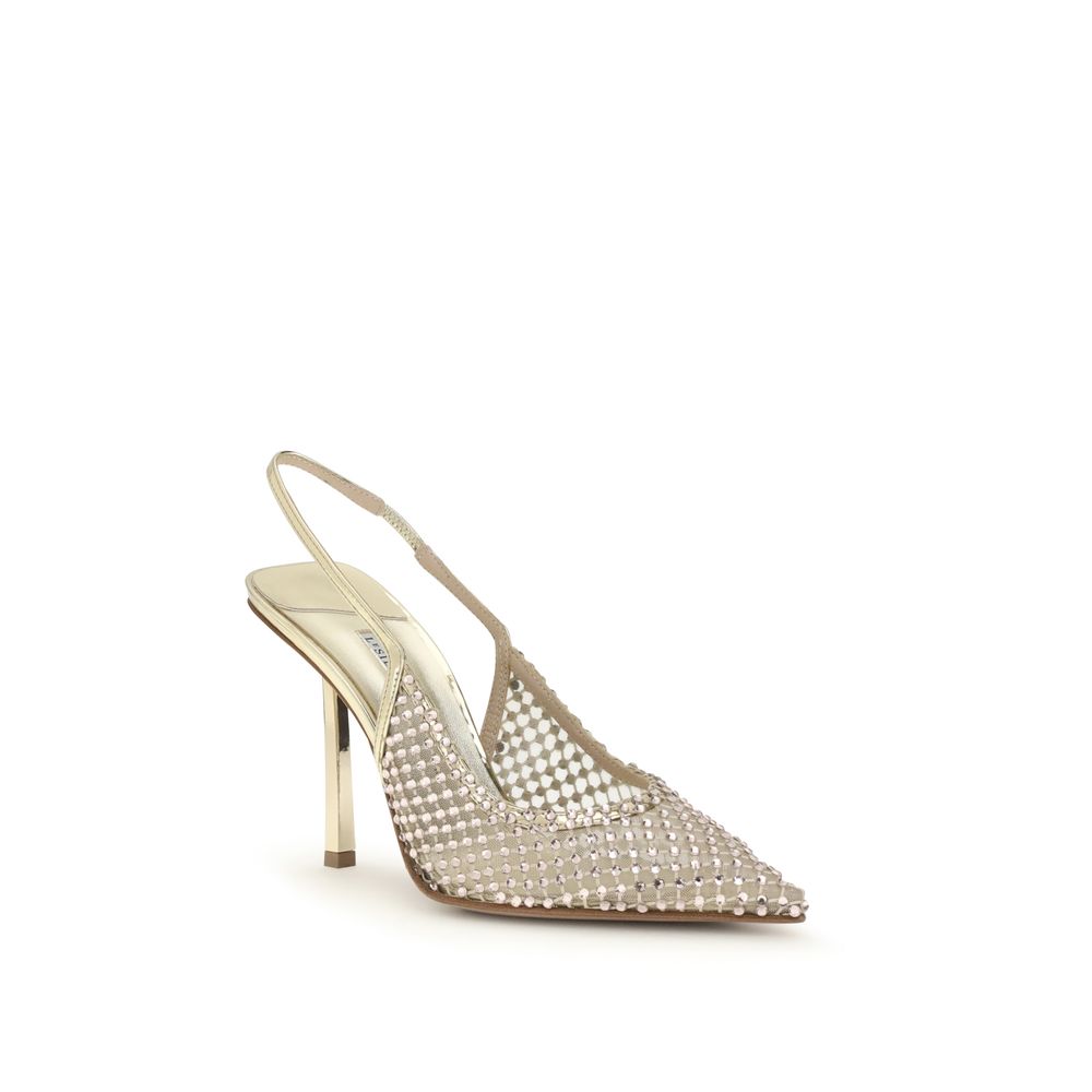 LE SILLA Gold Nylon Platform Women's Pumps