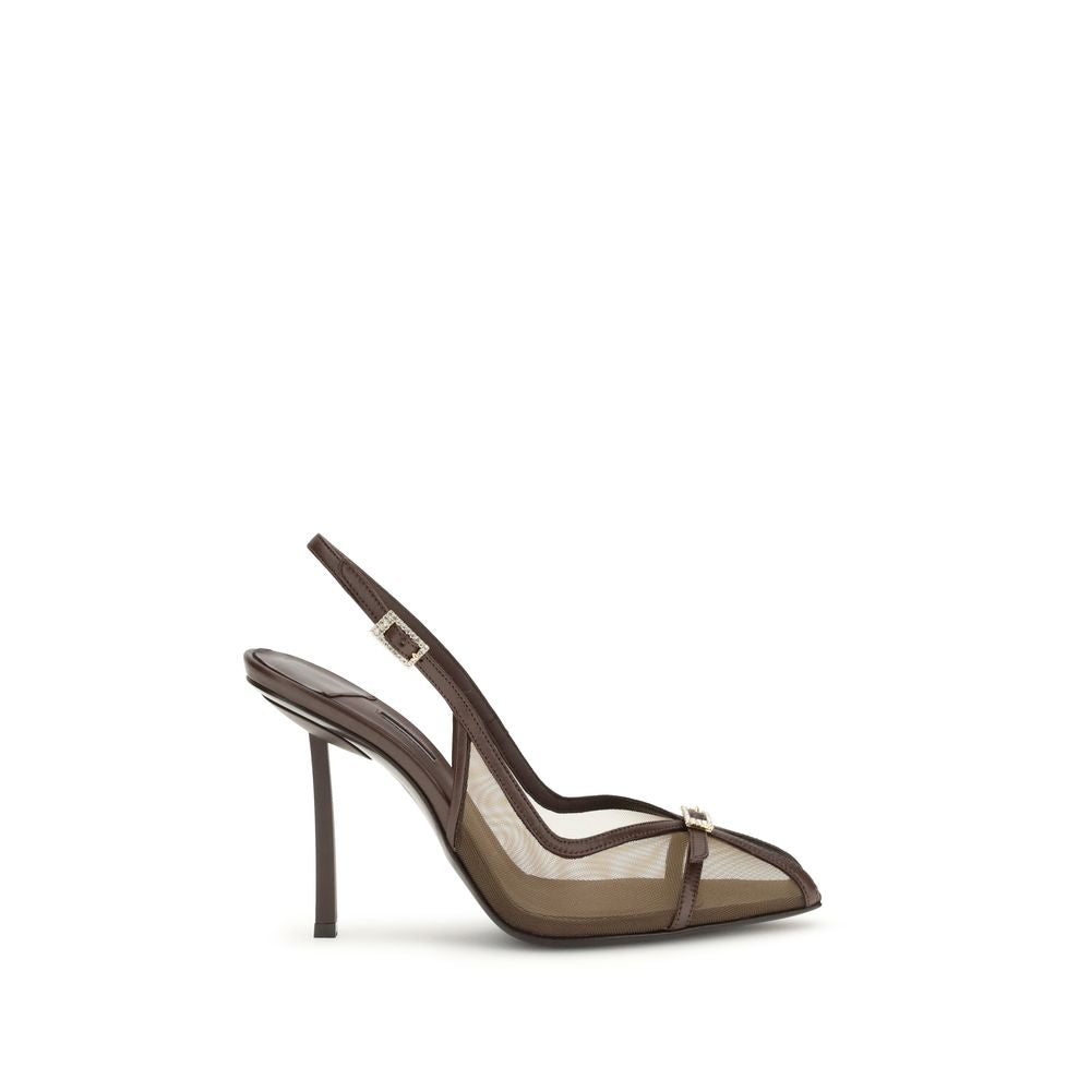 LE SILLA Brown Calf Leather Bos Taurus Platform Women's Pumps