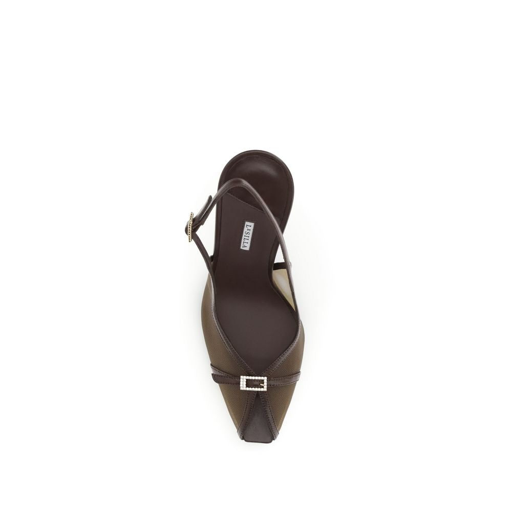 LE SILLA Brown Calf Leather Bos Taurus Platform Women's Pumps