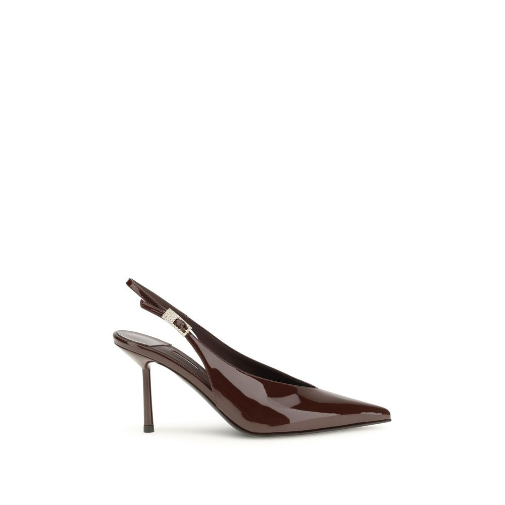 LE SILLA Brown Calf Leather Bos Taurus High Heel Women's Pumps