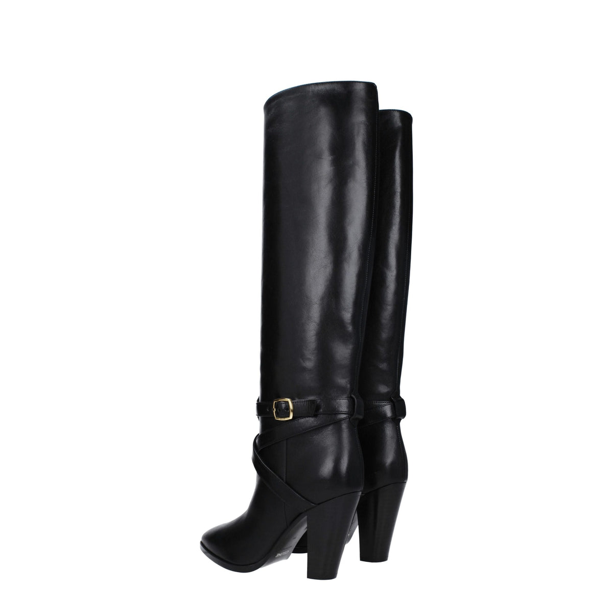 Celine Black Leather High Heel Women's Boots