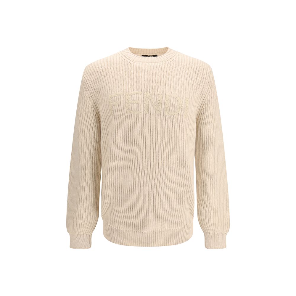 Fendi Beige Wool Oves Aries Men's Sweatshirt