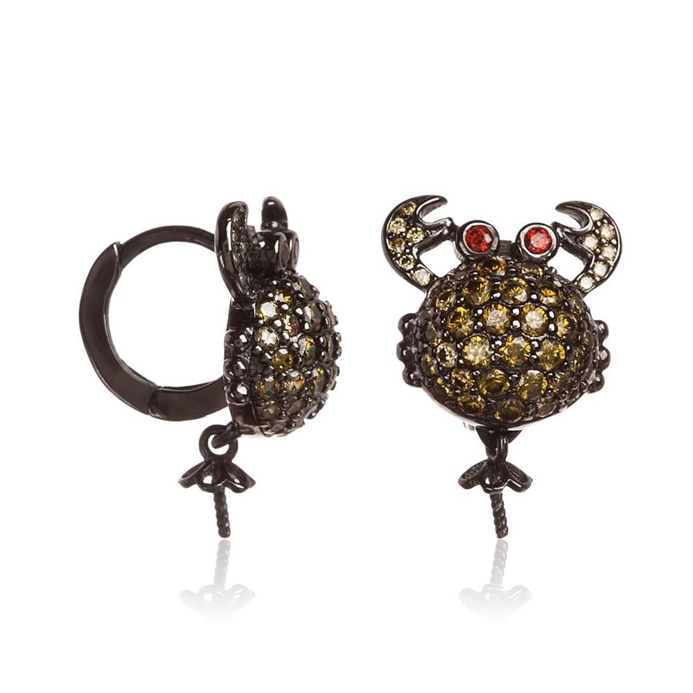 Lancaster Black Silver Women's Earrings
