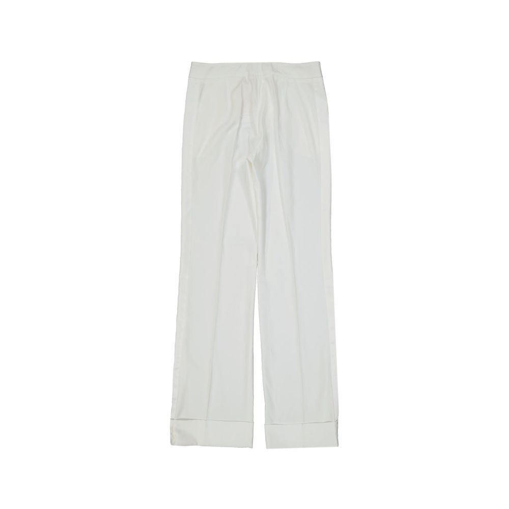 BLANCA VITA White Polyester Casual Women's Pants