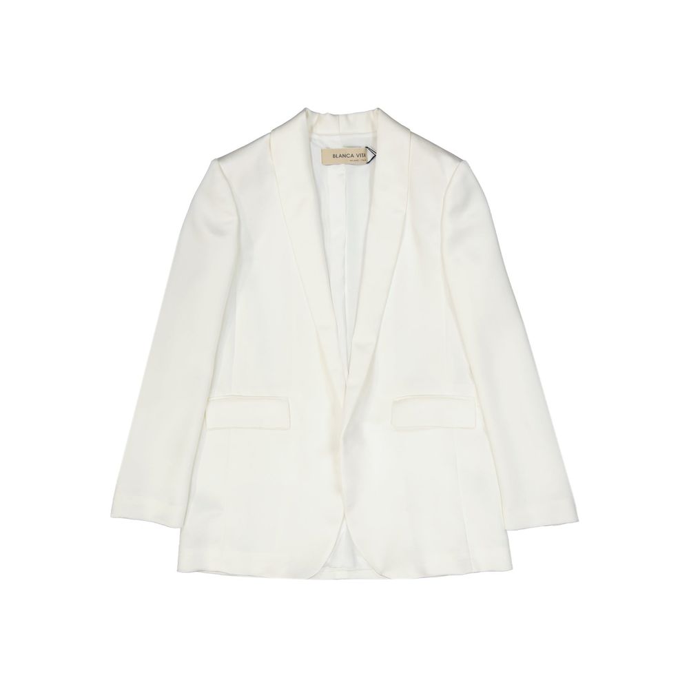 BLANCA VITA White Polyester Women's Blazer