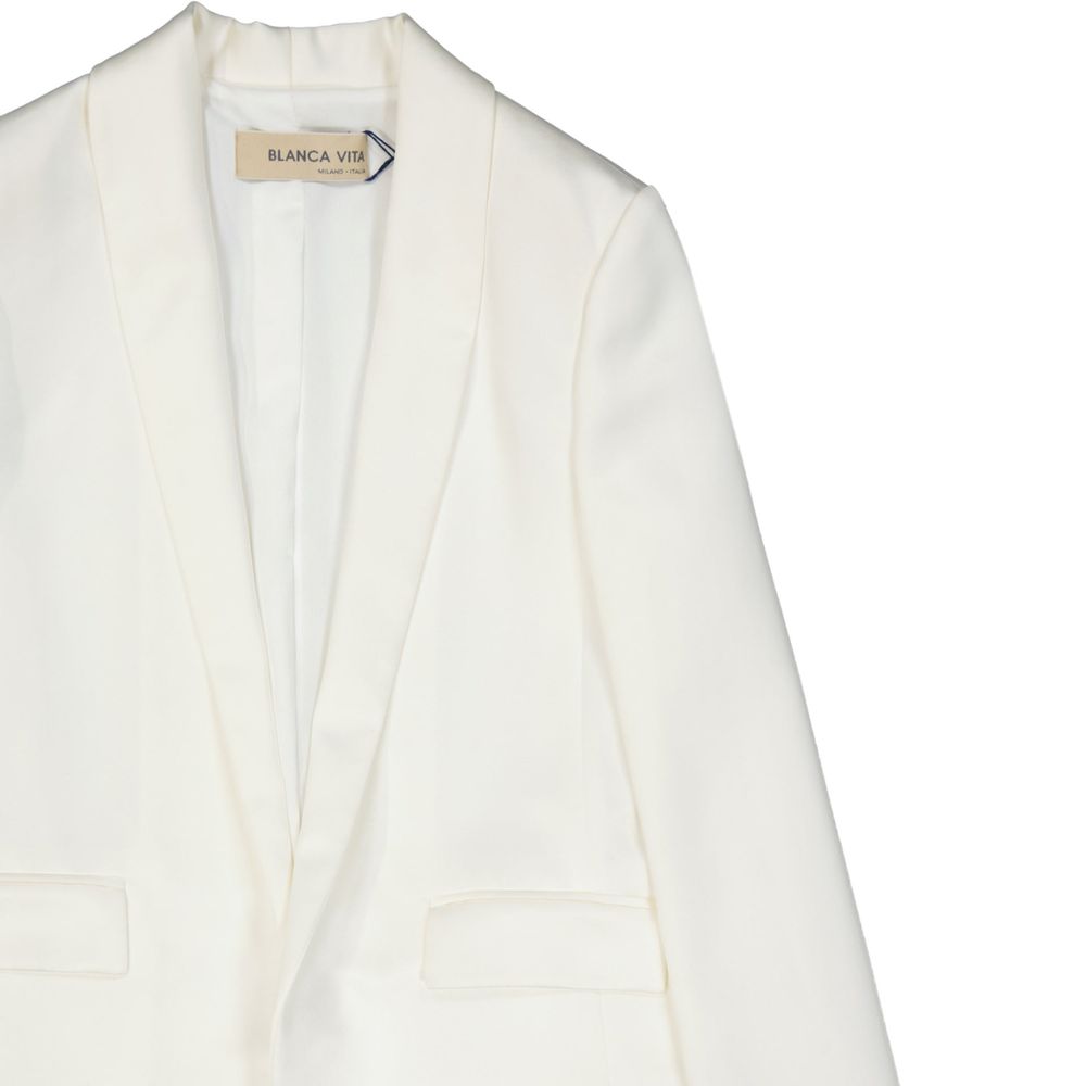 BLANCA VITA White Polyester Women's Blazer