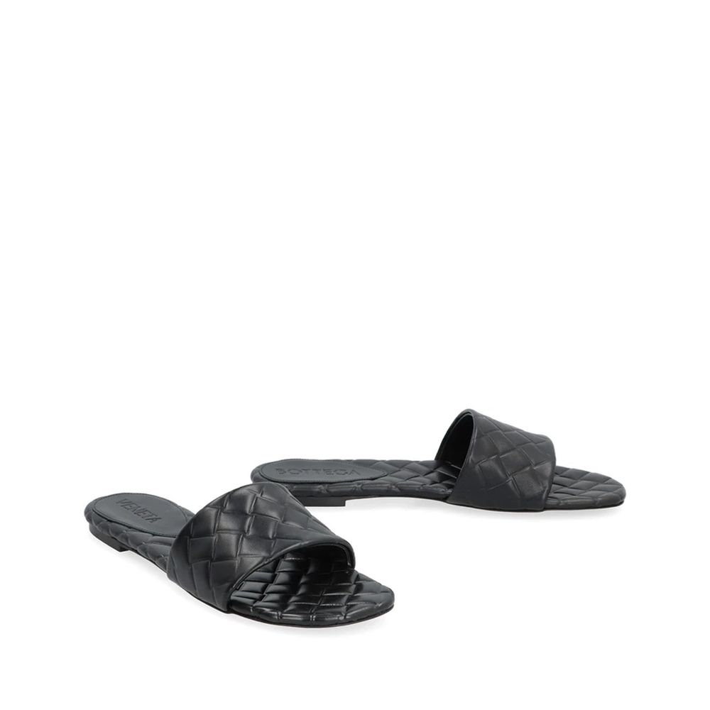 Bottega Veneta Black Lamb Leather Women's Mules