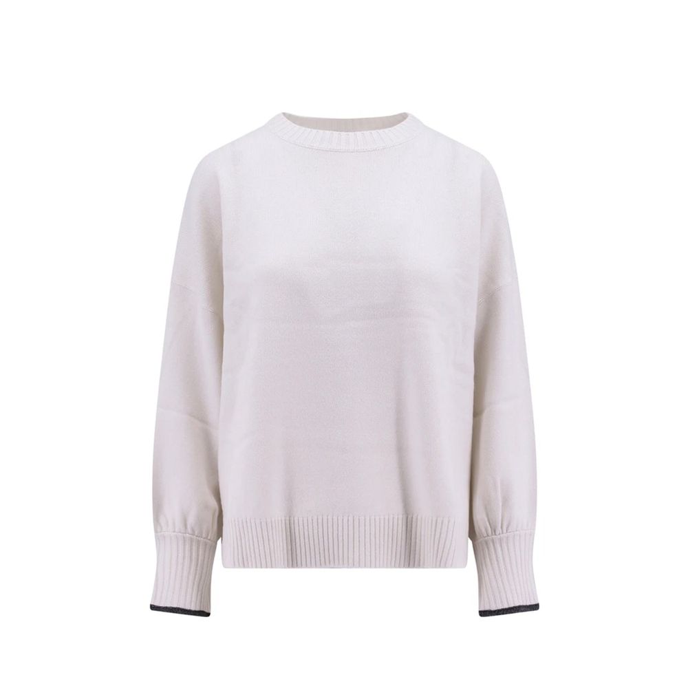 Brunello Cucinelli White Cashmere Women's Sweater