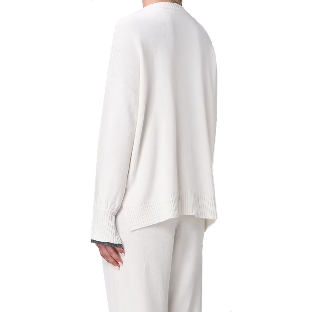 Brunello Cucinelli White Cashmere Women's Sweater