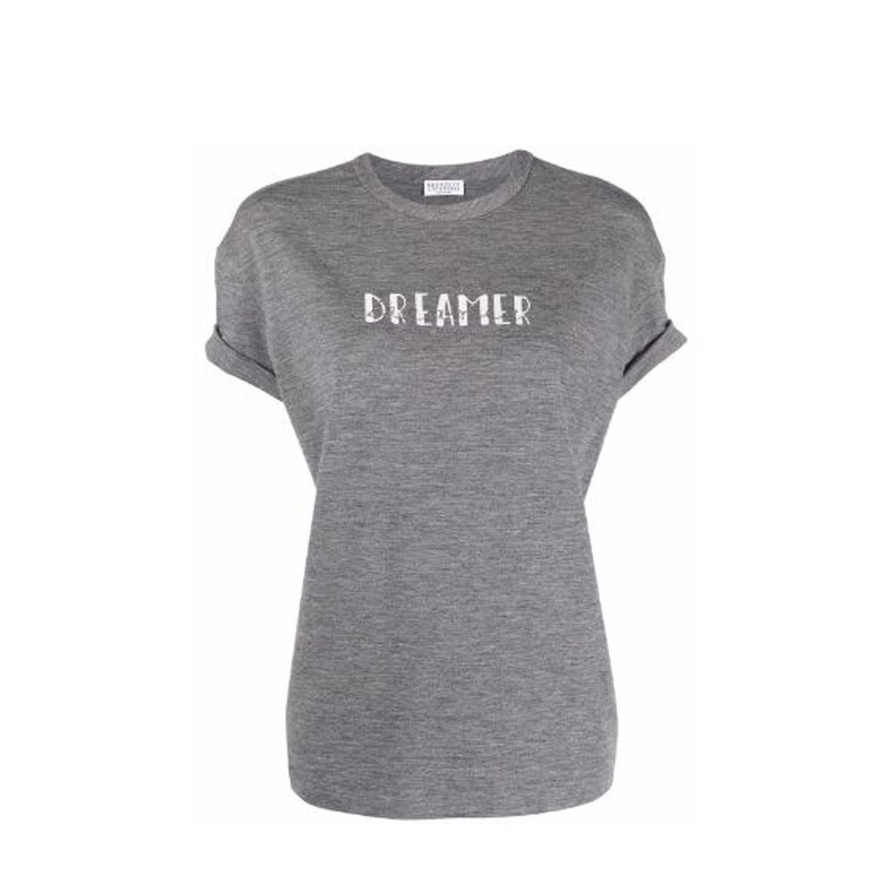 Brunello Cucinelli Gray Elastane Women's T-Shirt