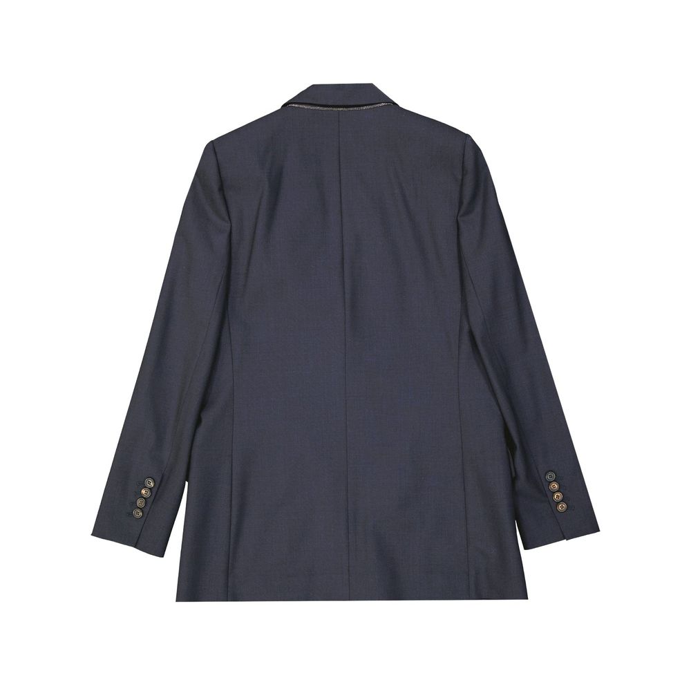 Brunello Cucinelli Blue Virgin Wool Women's Blazer