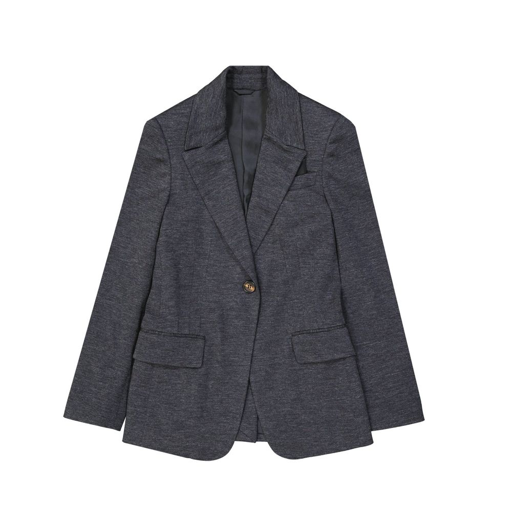 Brunello Cucinelli Gray Wool Women's Blazer