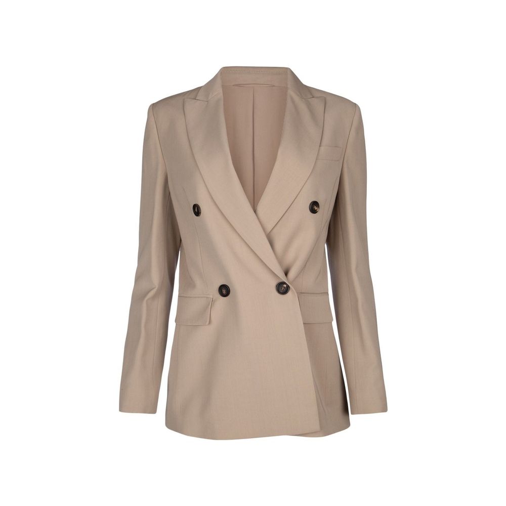 Brunello Cucinelli Beige Virgin Wool Women's Blazer