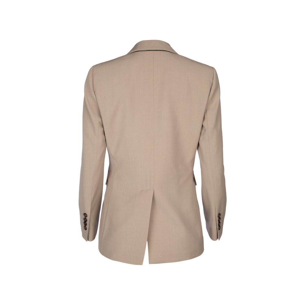 Brunello Cucinelli Beige Virgin Wool Women's Blazer
