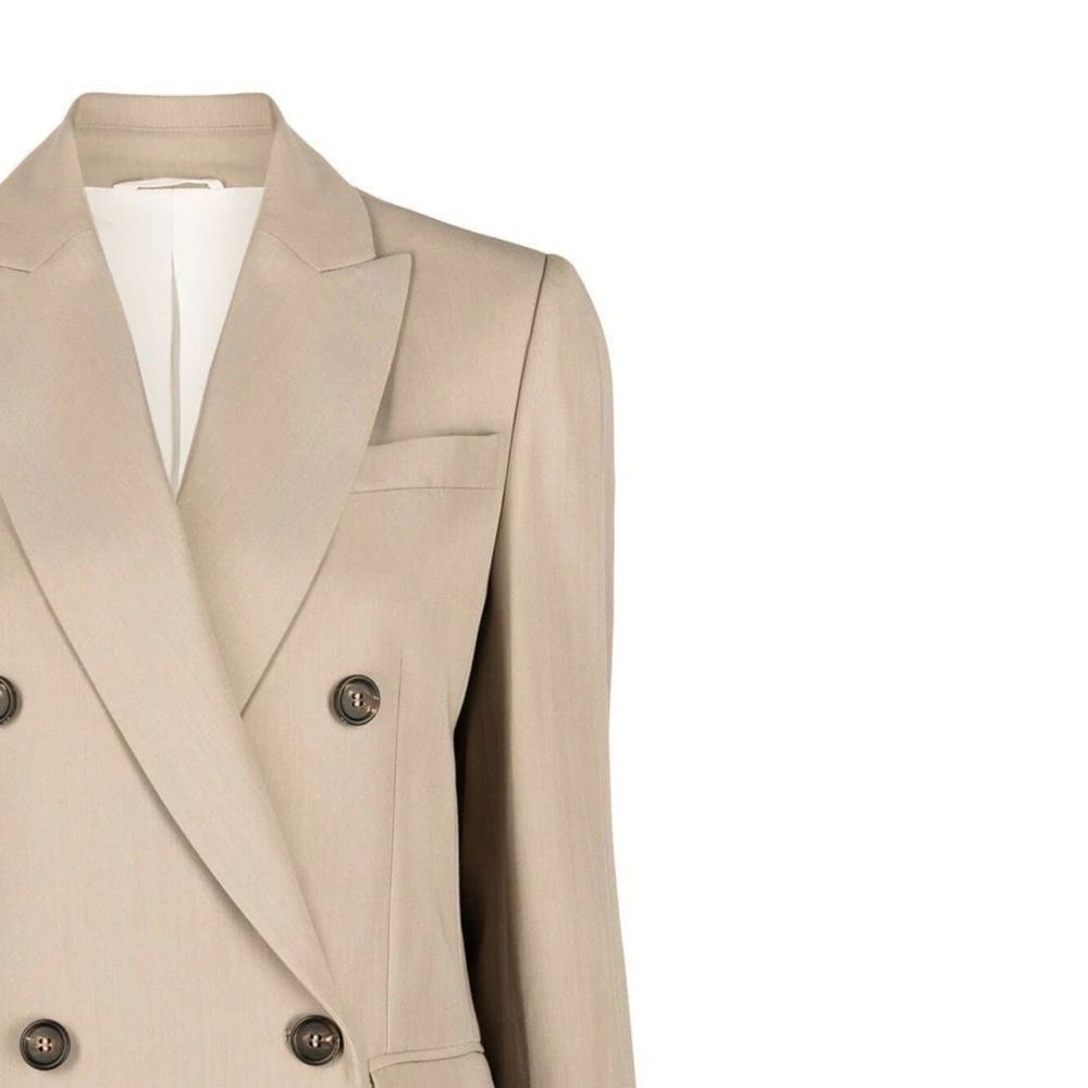 Brunello Cucinelli Beige Virgin Wool Women's Blazer