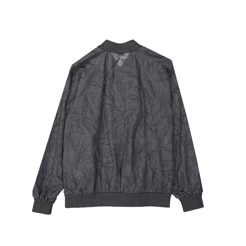 Brunello Cucinelli Gray Virgin Wool Women's Bomber