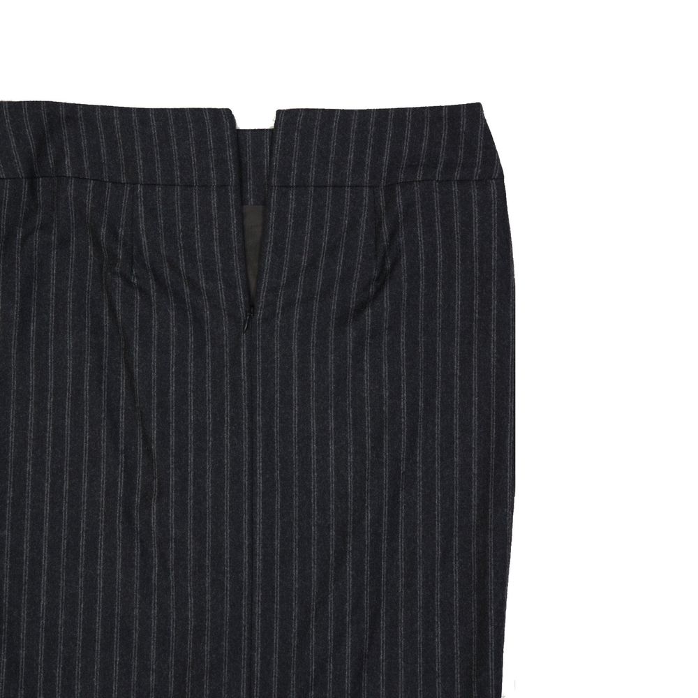 Brunello Cucinelli Gray Virgin Wool Midi Women's Skirt