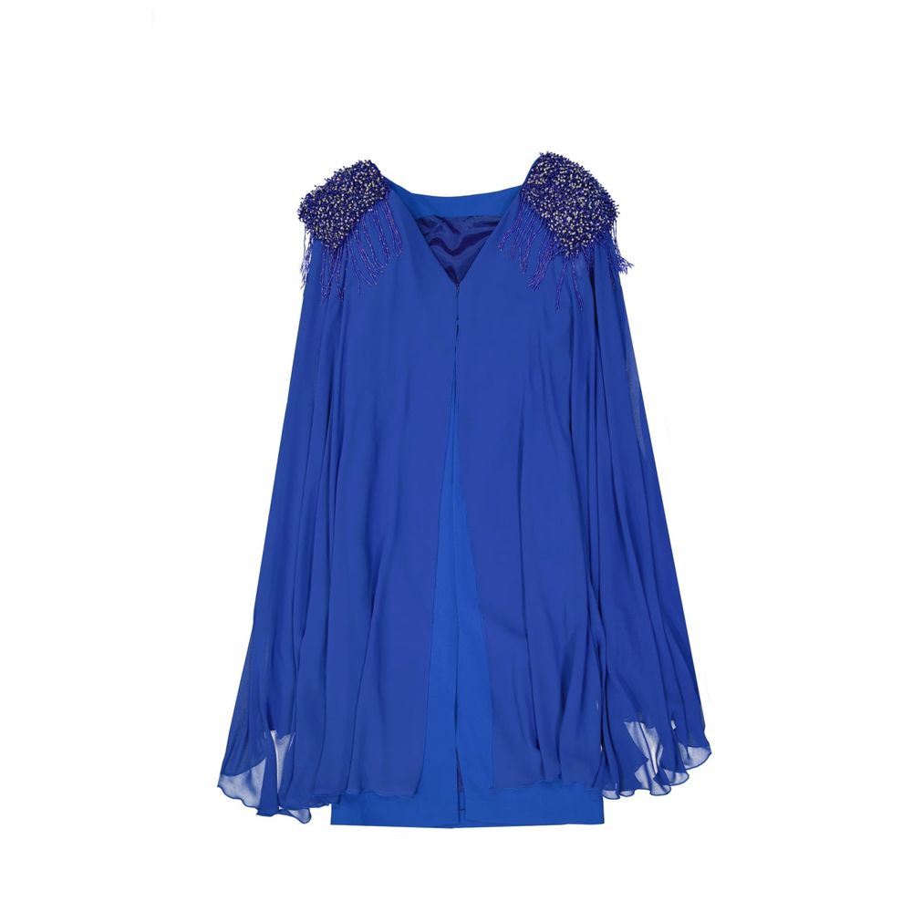 IVAN MONTESI Blue Acetate Cocktail Women's Dress