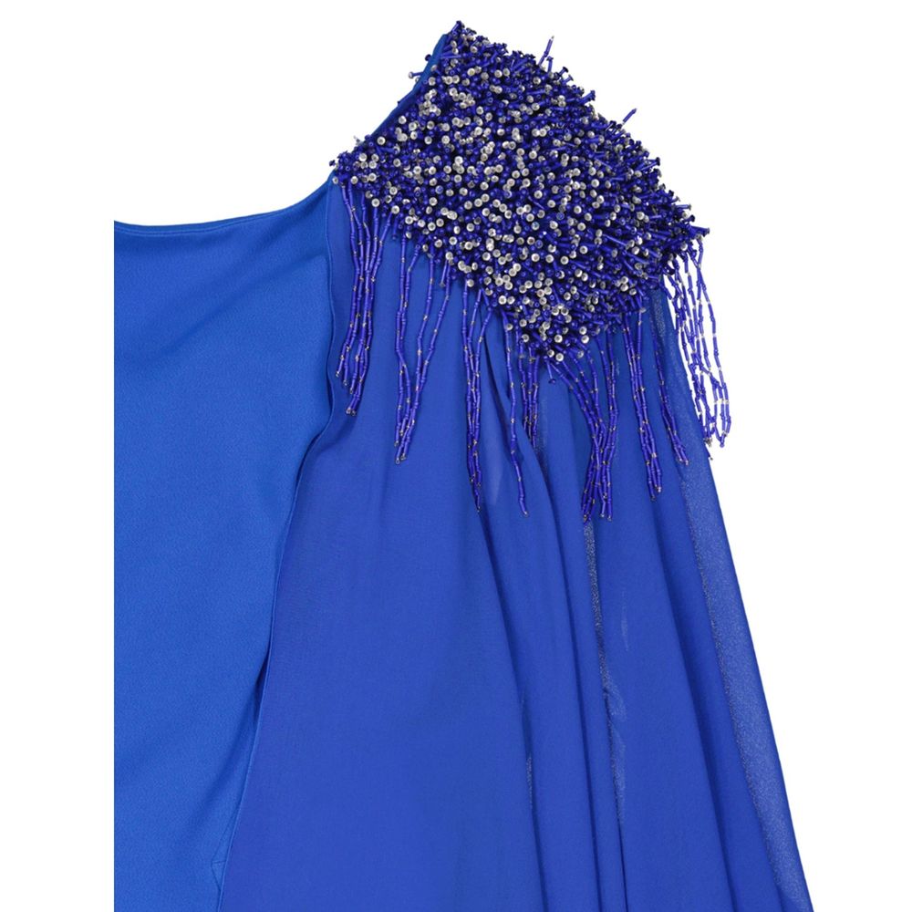 IVAN MONTESI Blue Acetate Cocktail Women's Dress