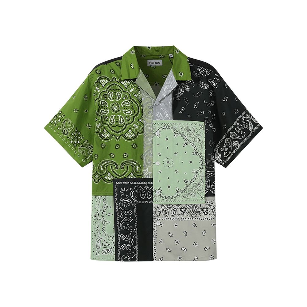 Kenzo Bicolor Cotton Shortsleeve Men's Shirt