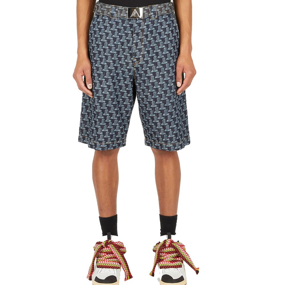 Lanvin Blue Cotton Knee Men's Length