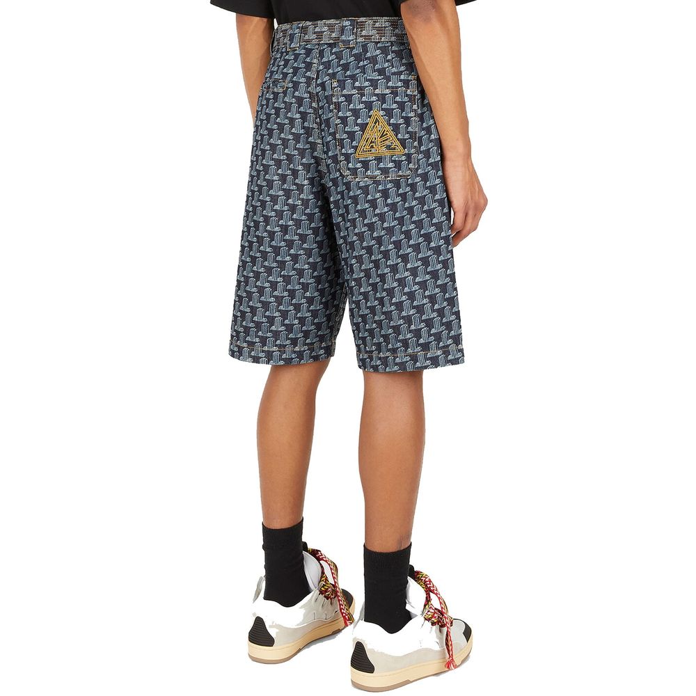 Lanvin Blue Cotton Knee Men's Length