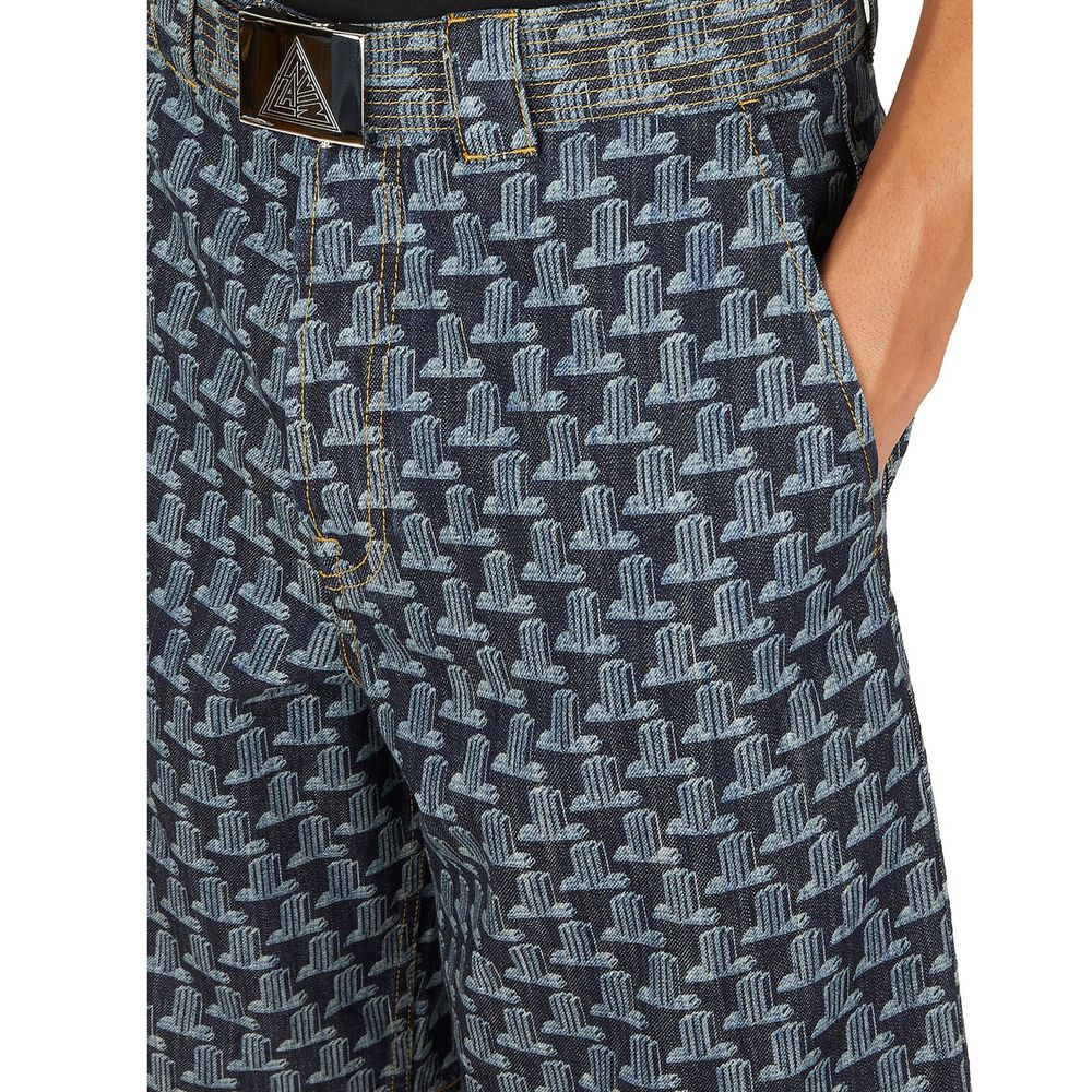 Lanvin Blue Cotton Knee Men's Length