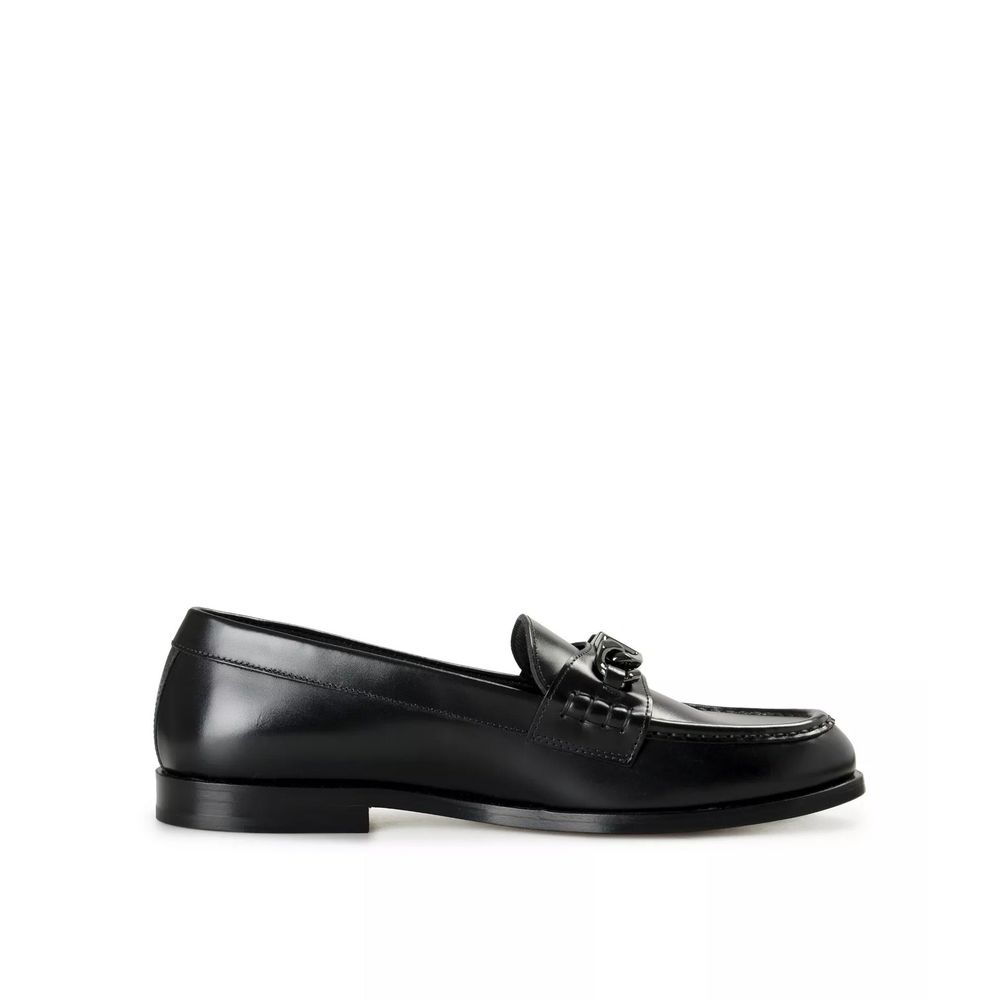 Valentino Garavani Black Leather Slip-On Men's Loafers