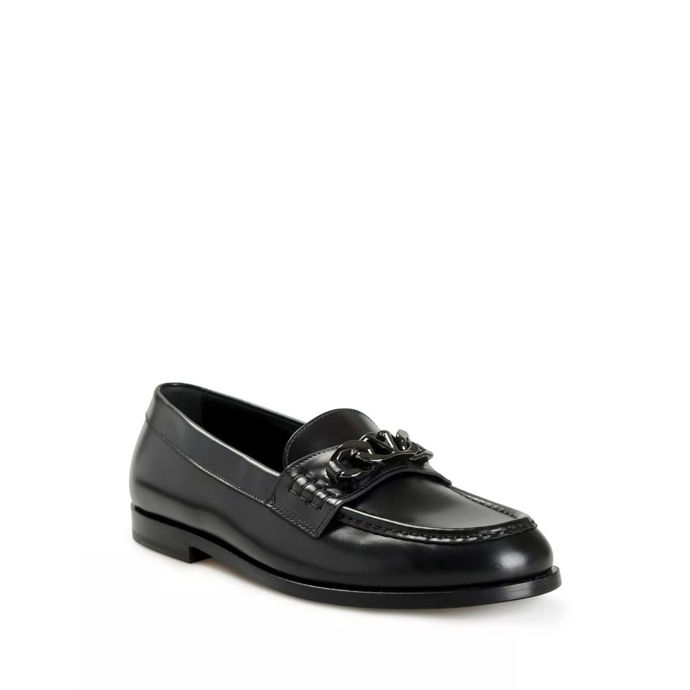Valentino Garavani Black Leather Slip-On Men's Loafers