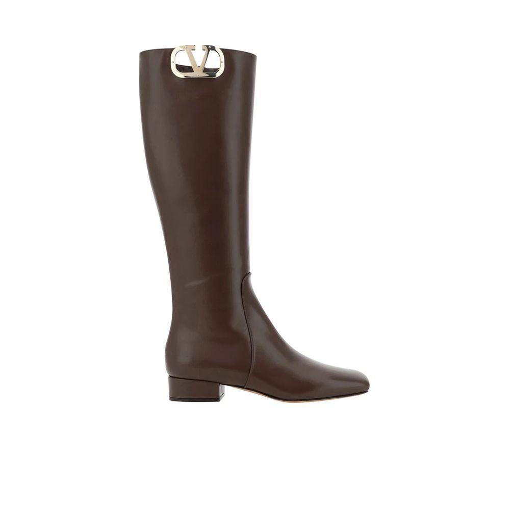 Valentino Garavani Brown Calfskin Flat Women's Boots