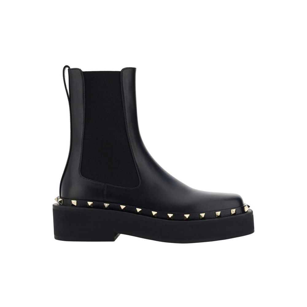 Valentino Garavani Black Calfskin Chelsea Women's Boots