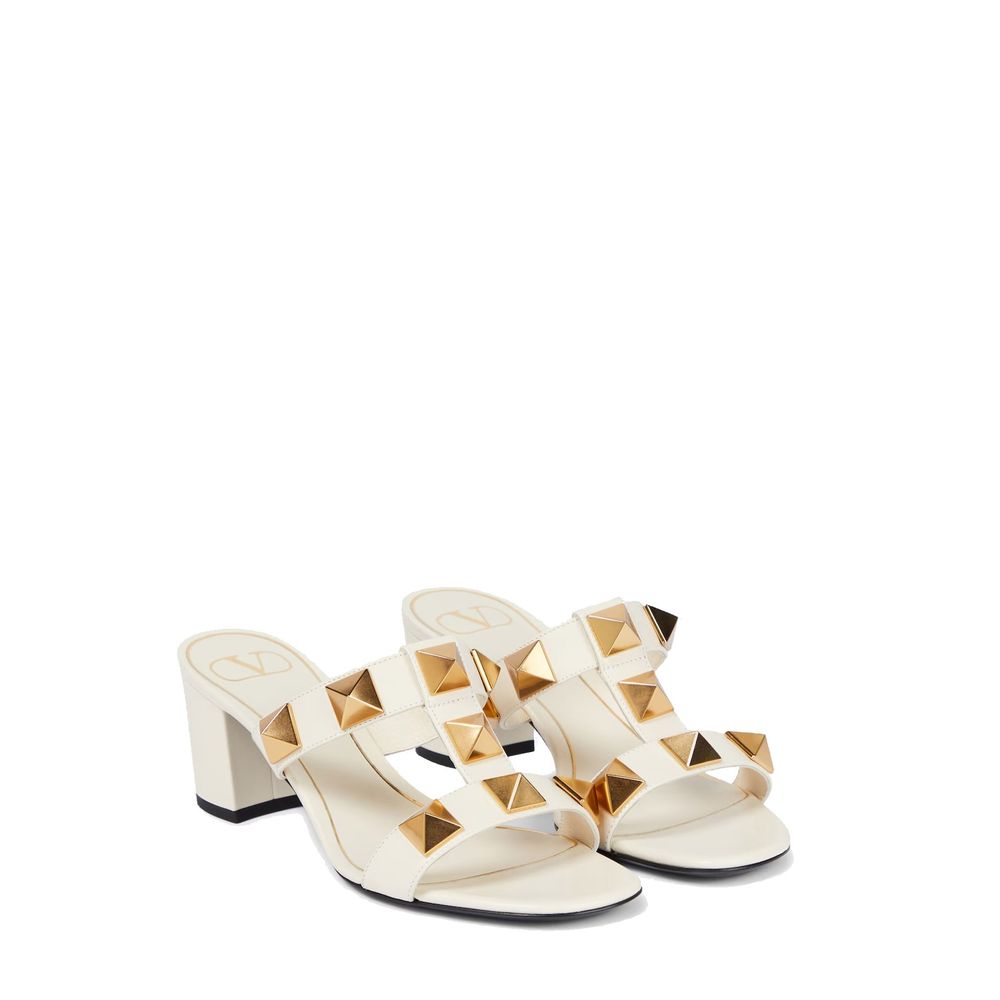 Valentino Garavani White Calfskin Platform Women's Sandals