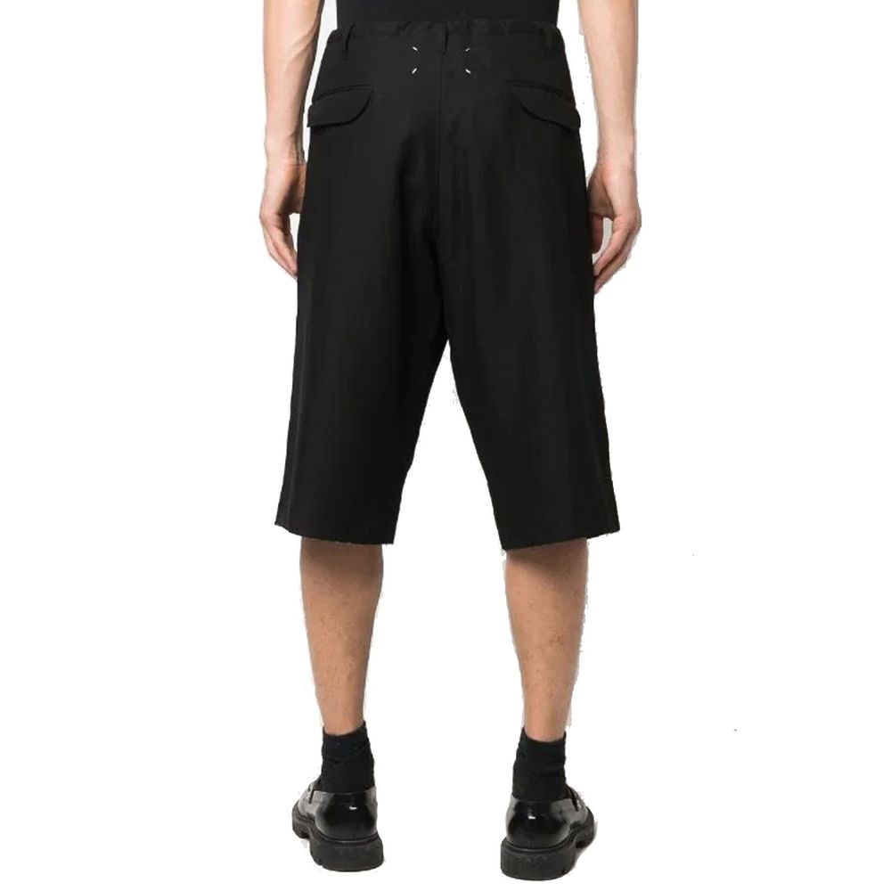 Maison Margiela Black Linen Bermuda Men's Shorts