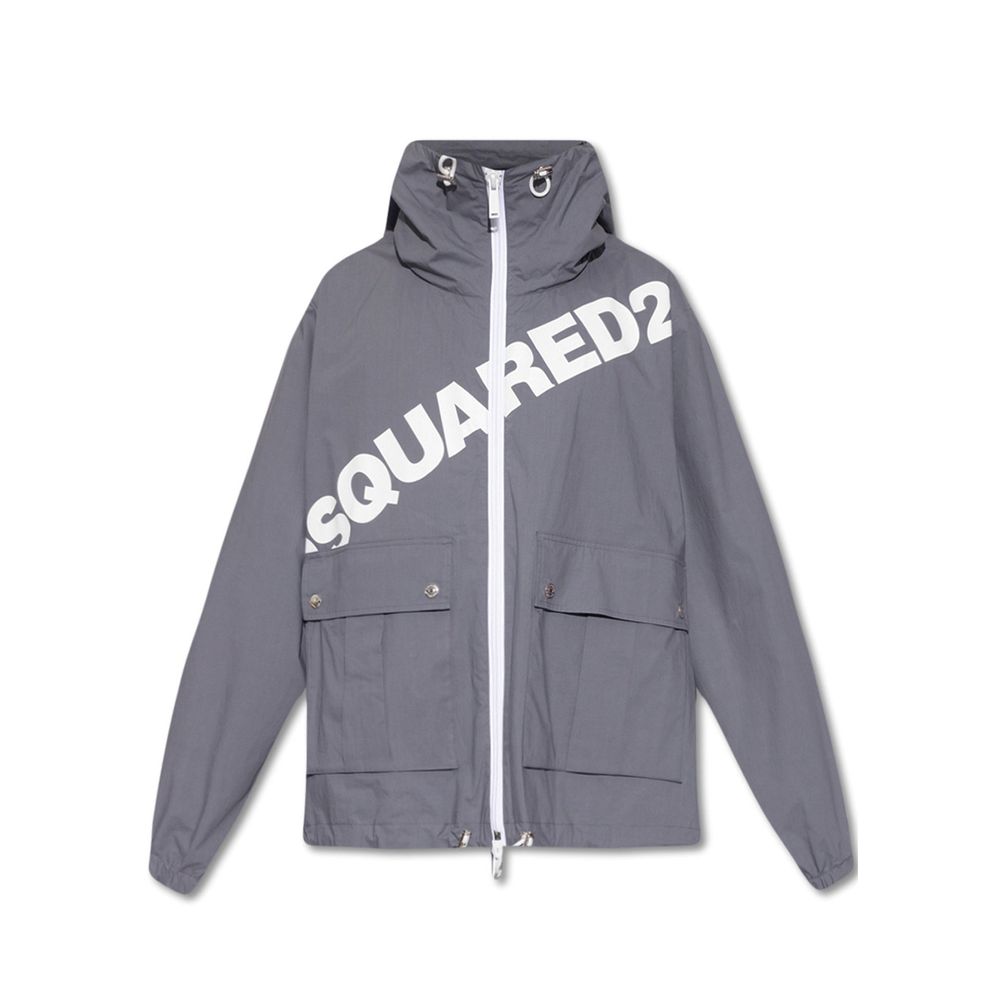 Dsquared² Gray Cotton Shell Men's Jacket