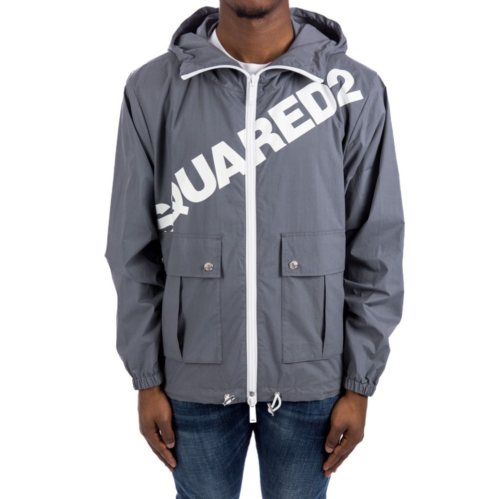 Dsquared² Gray Cotton Shell Men's Jacket