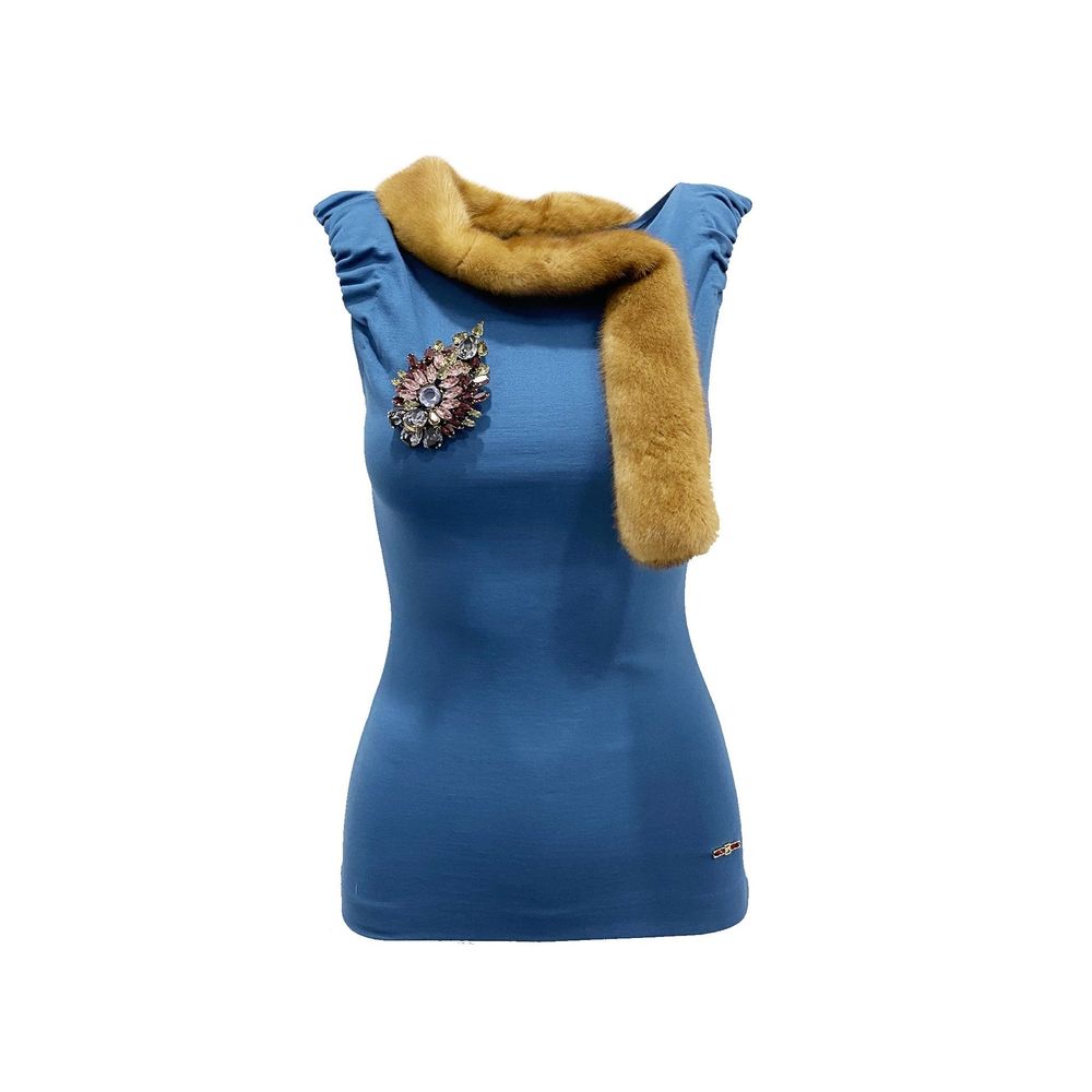 Dsquared² Blue Viscose Tank Women's Tops