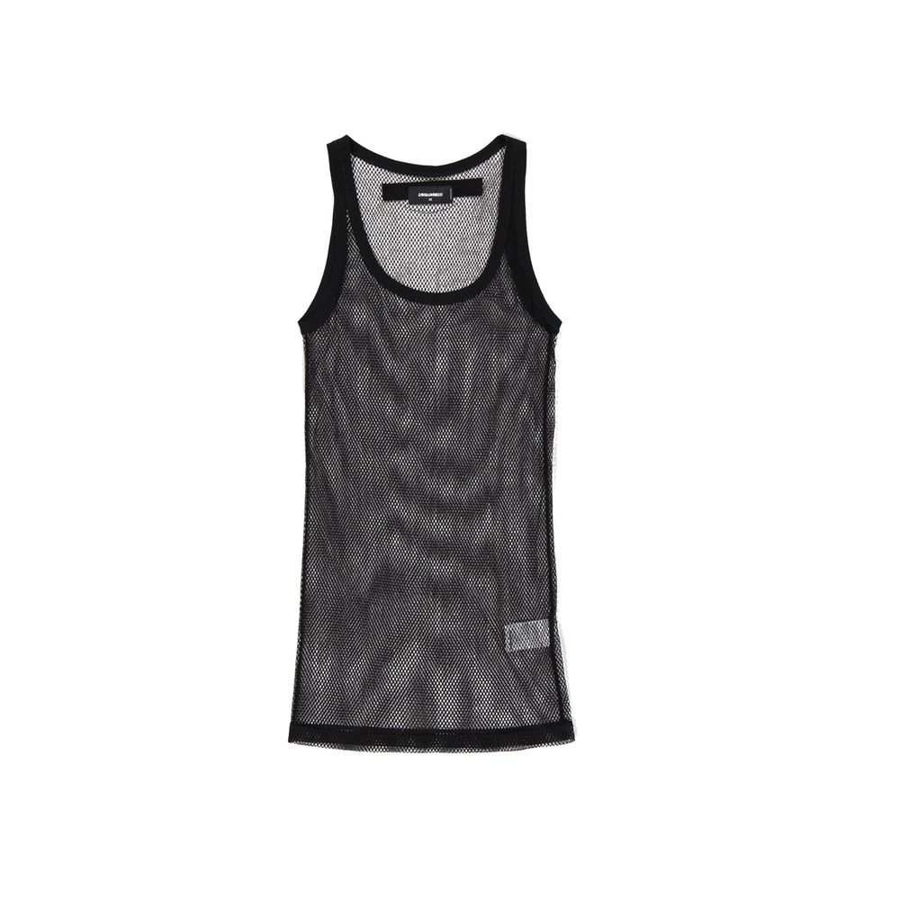 Dsquared² Black Cotton Tank Women's Tops