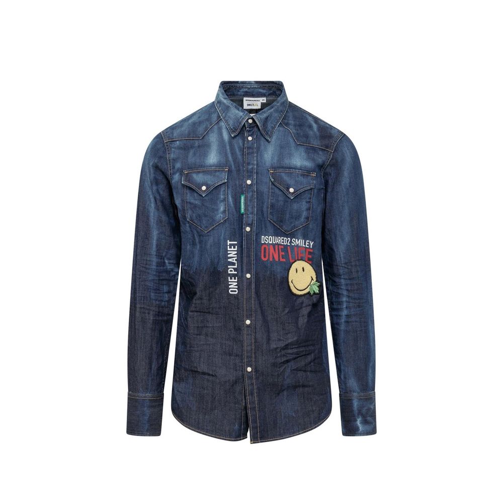 Dsquared² Blue Denim Men's Shirt