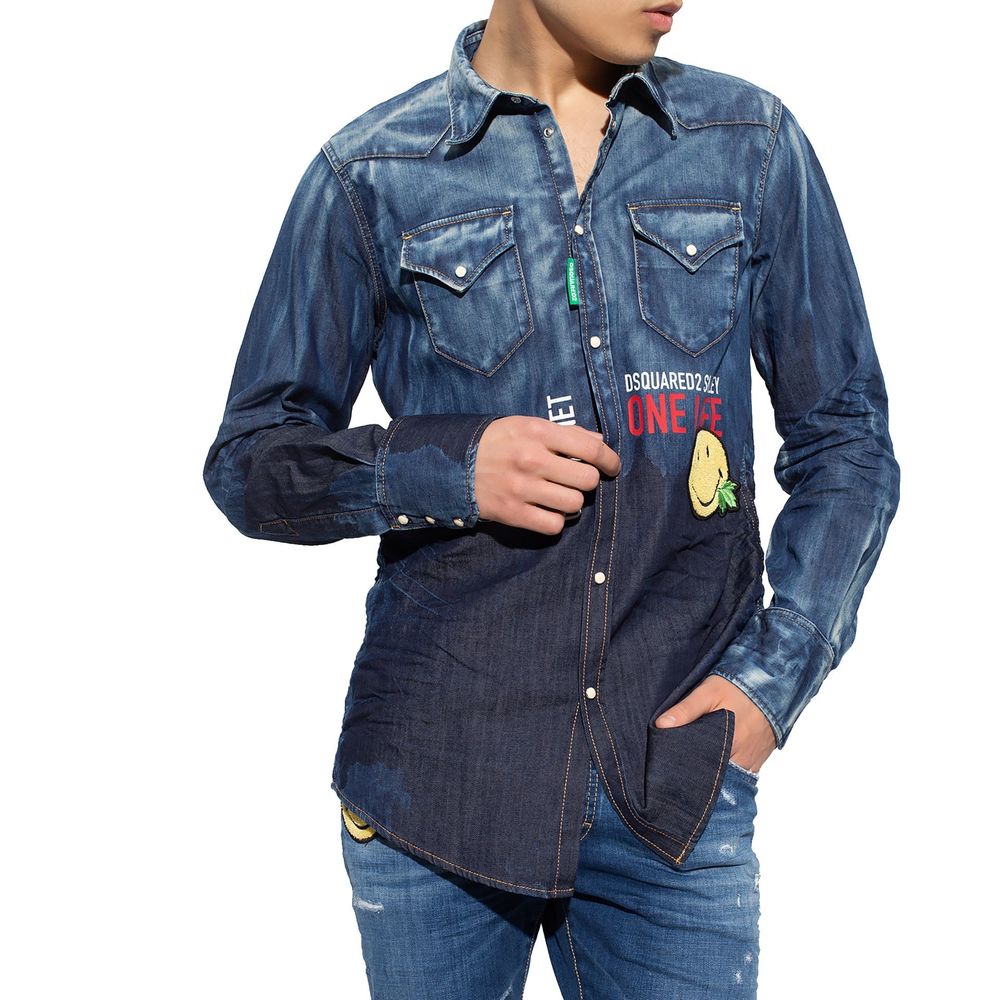 Dsquared² Blue Denim Men's Shirt