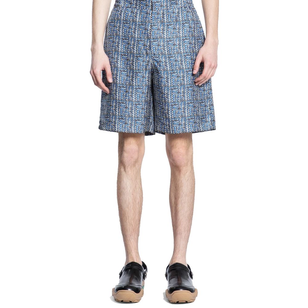 Fendi Blue Silk Knee Men's Length