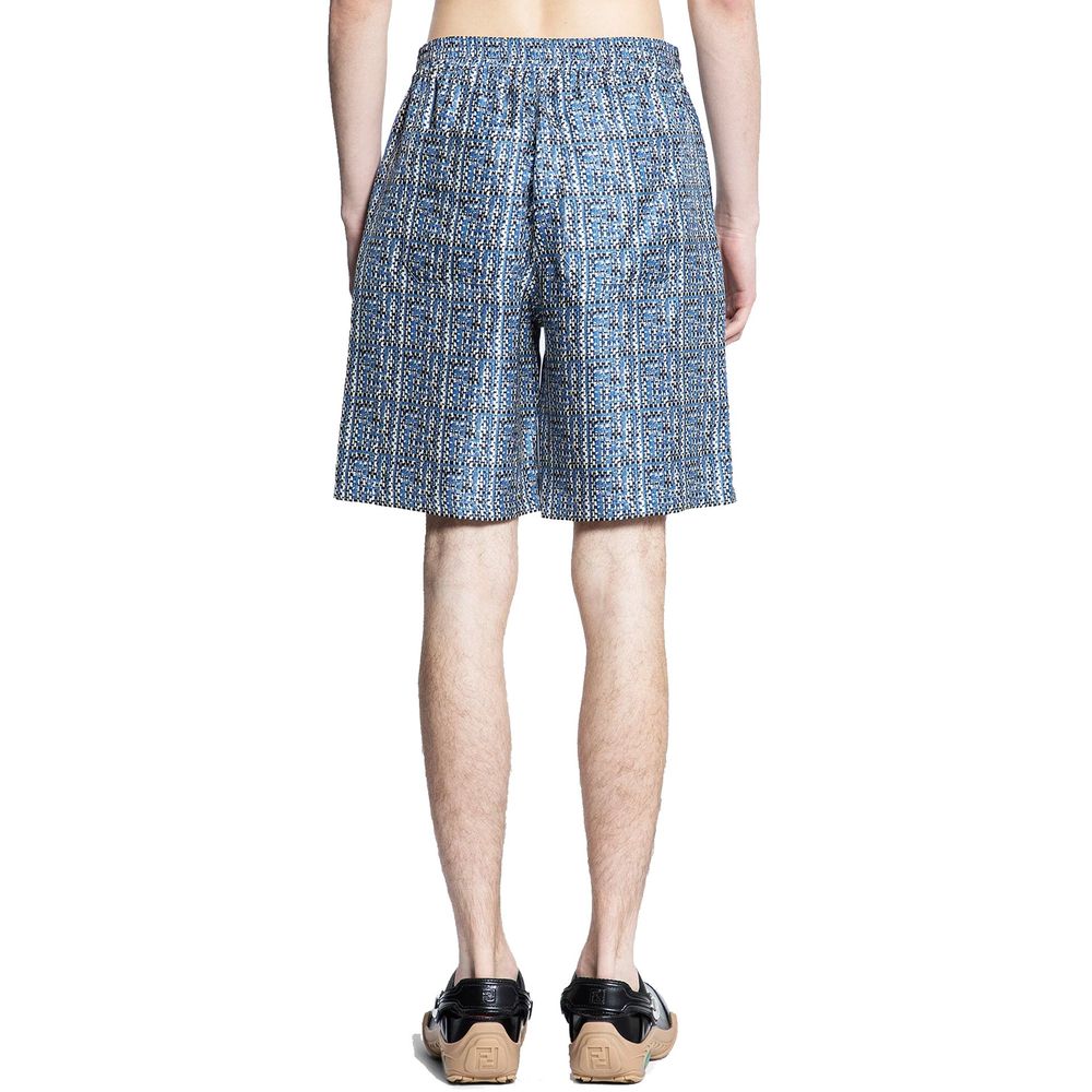 Fendi Blue Silk Knee Men's Length