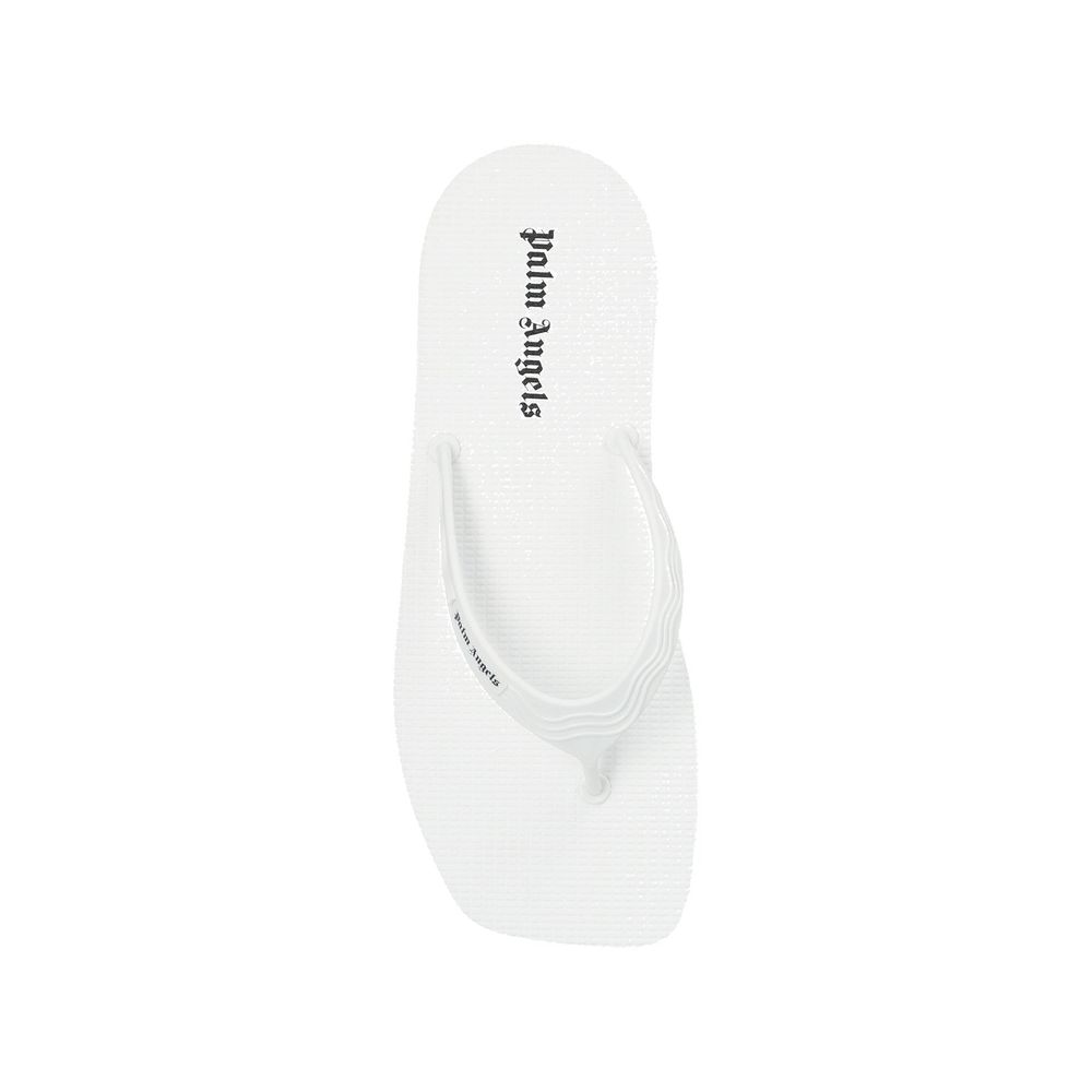 Palm Angels White Rubber Women's Slides