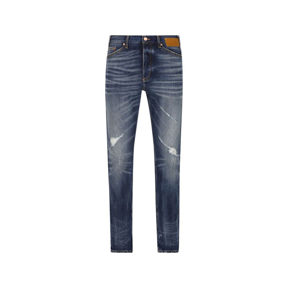 Palm Angels Blue Cotton Straight-Leg Men's Jeans