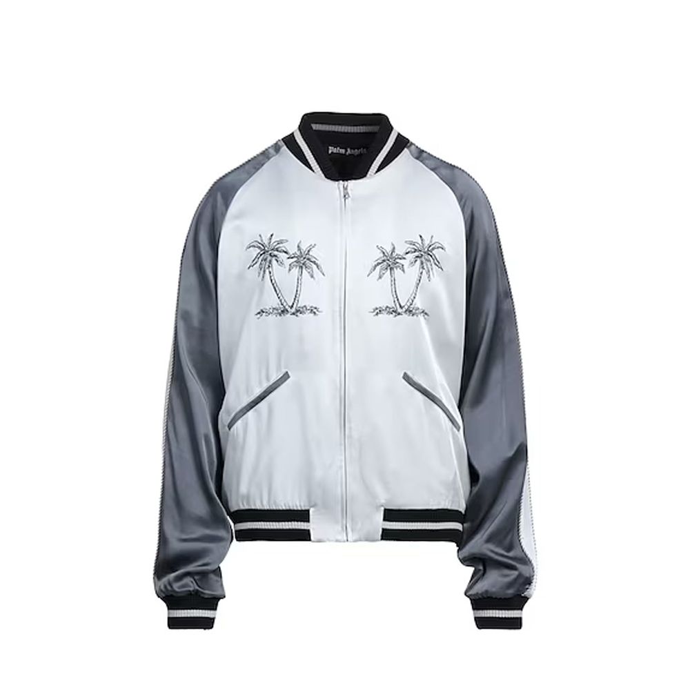 Palm Angels Gray Acetate Men's Bomber
