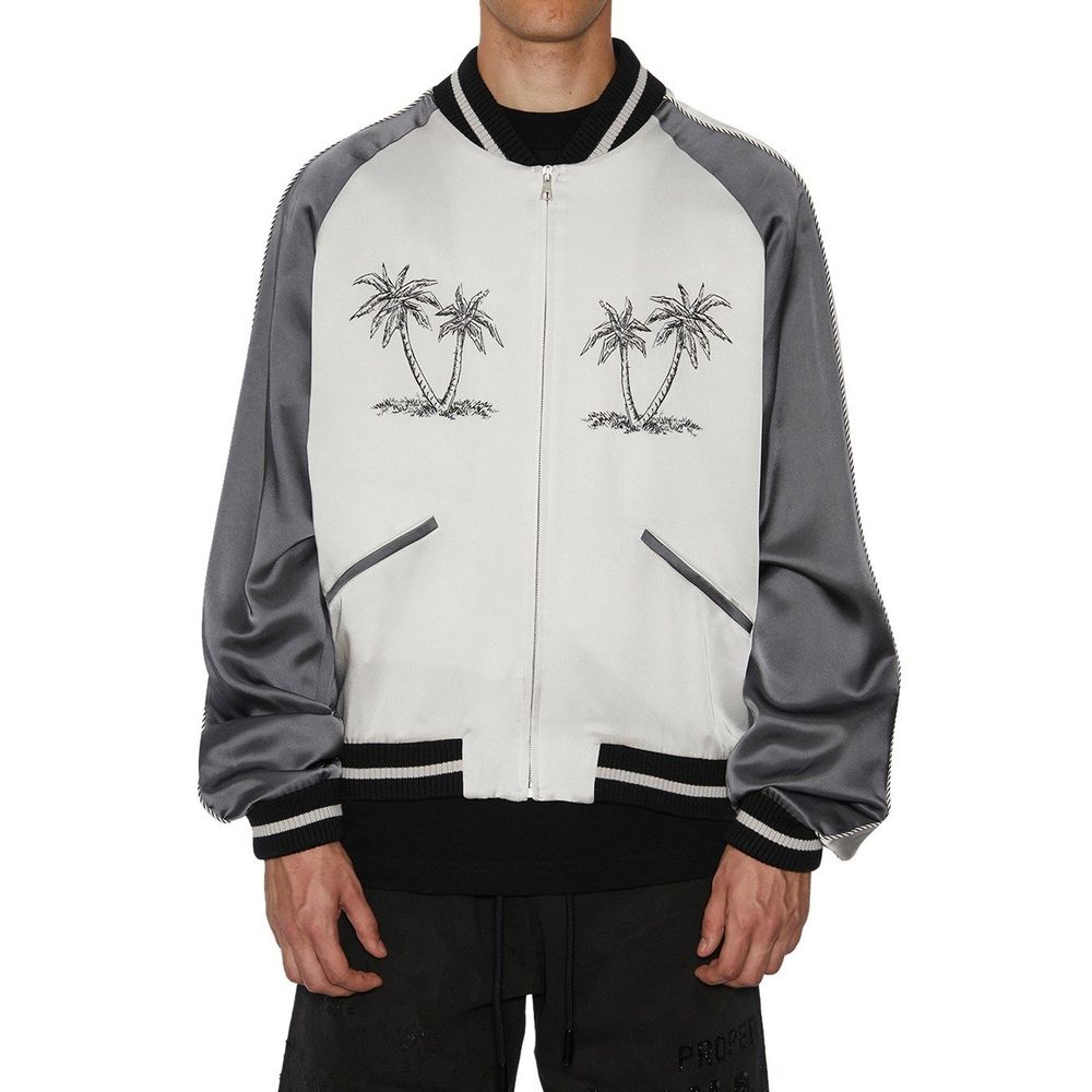 Palm Angels Gray Acetate Men's Bomber