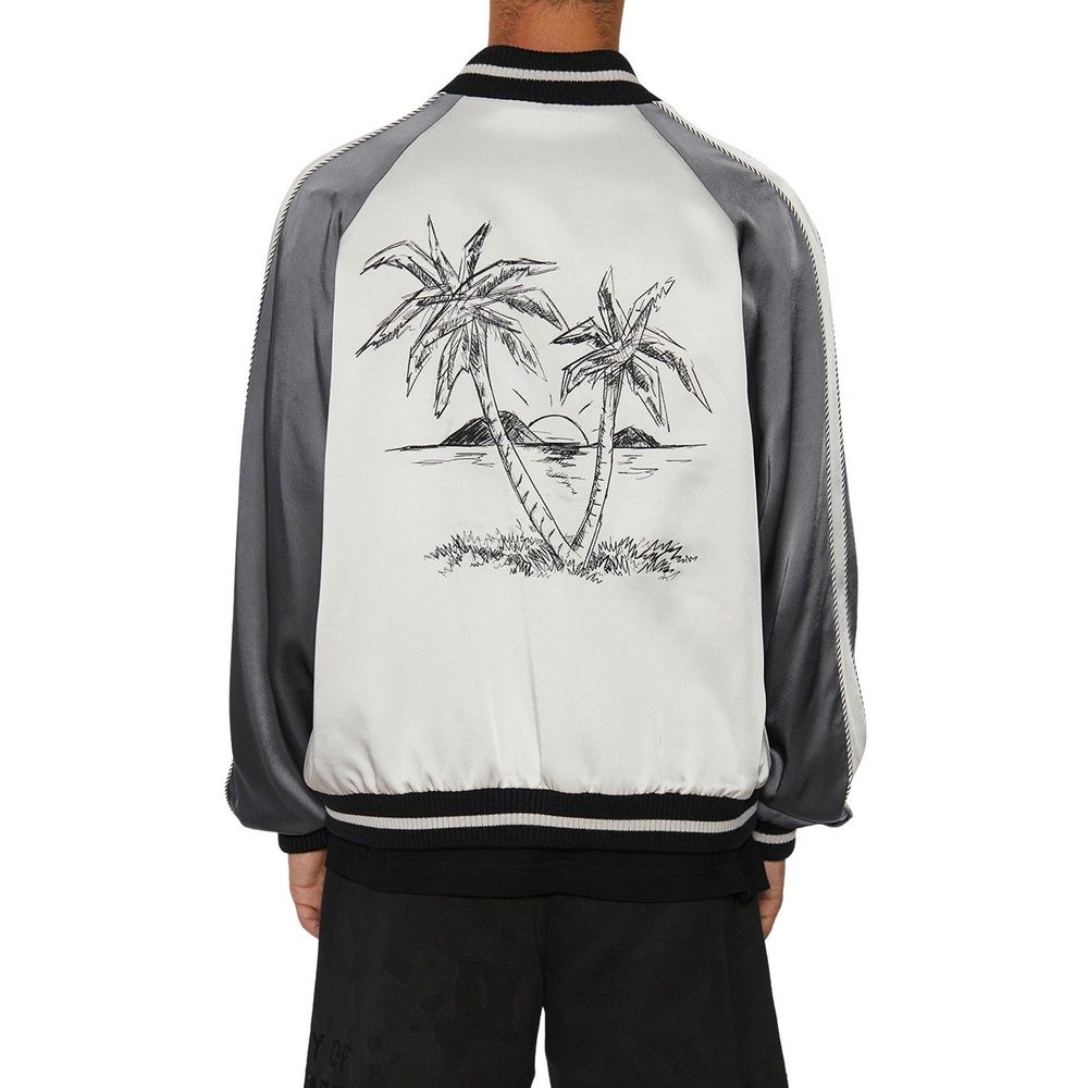 Palm Angels Gray Acetate Men's Bomber