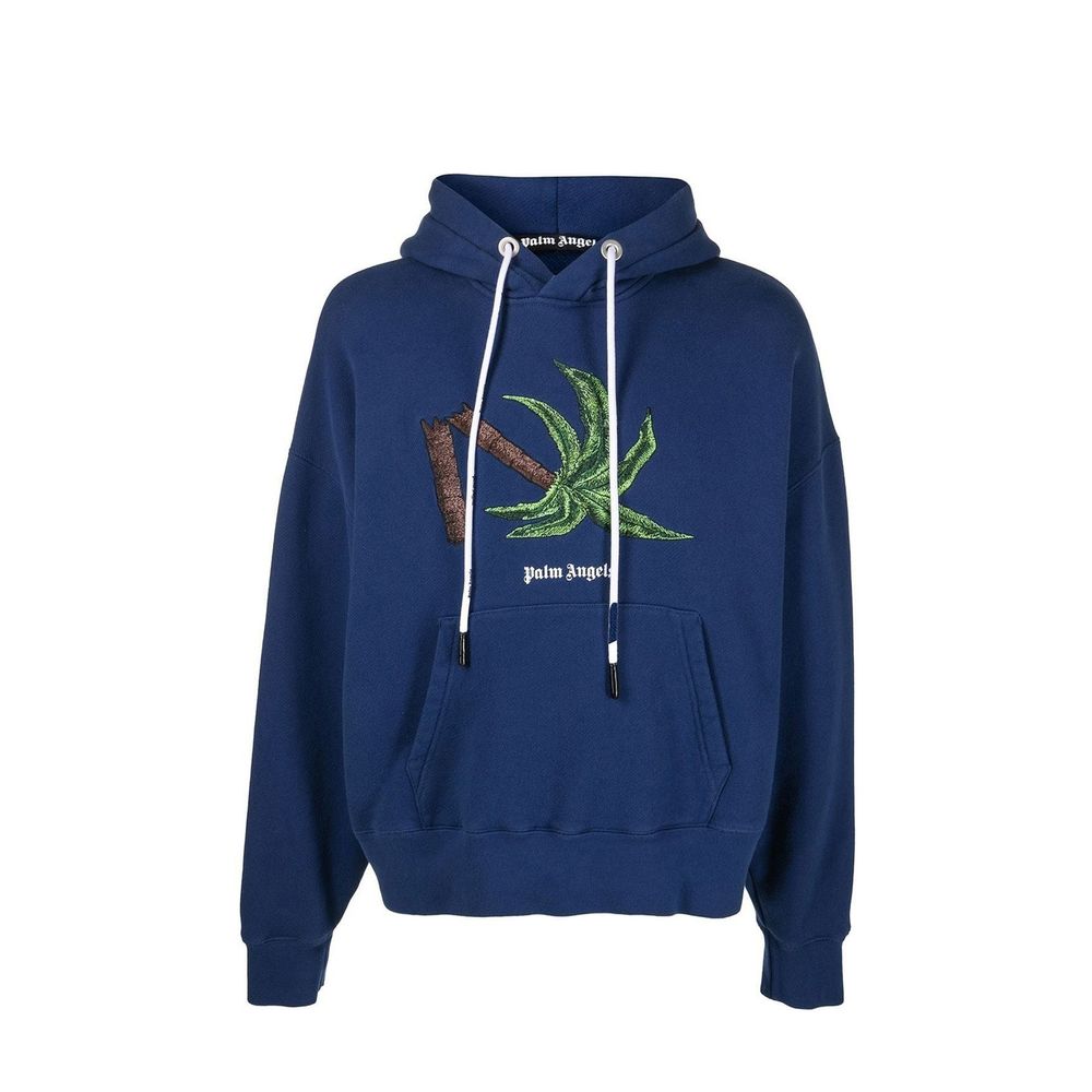 Palm Angels Blue Cotton Men's Sweatshirt