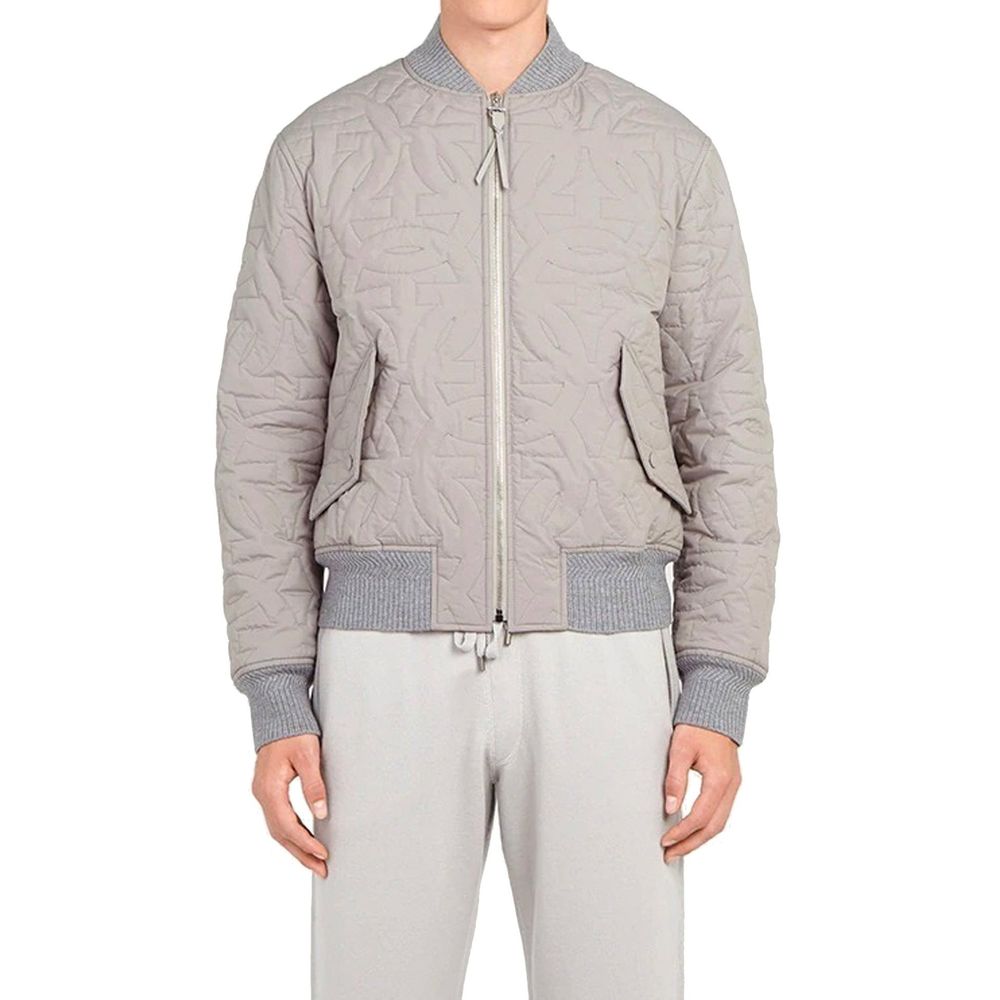 Salvatore Ferragamo Gray Polyester Men's Bomber