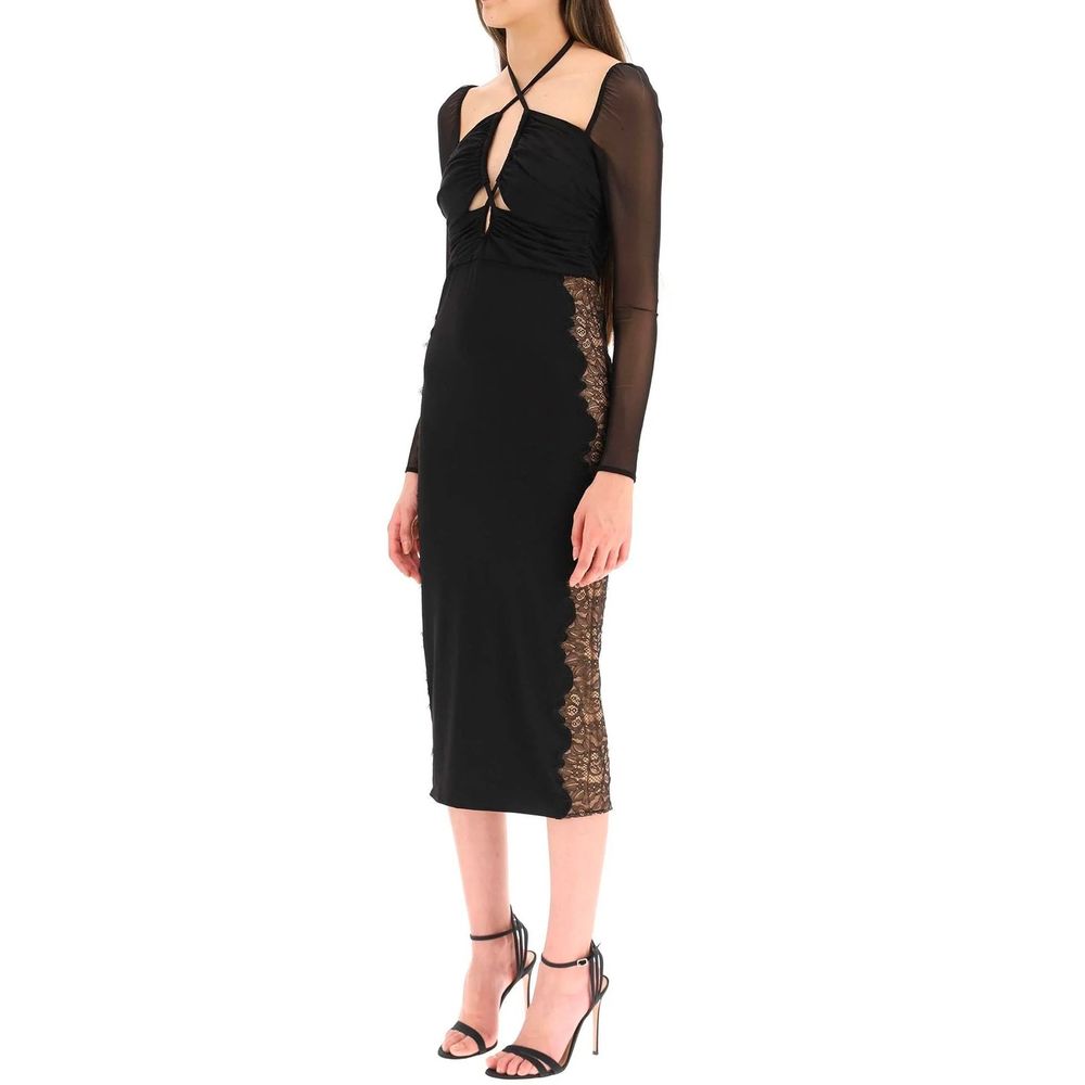Self-Portrait Black Polyester Cocktail Women's Dress